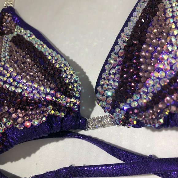 Purple Figure Posing Bikini Competition bikini NEW - Picture 5 of 8